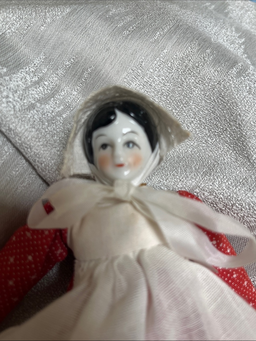 Vintage Porcelain Doll Ornament - Picture 3 of 3